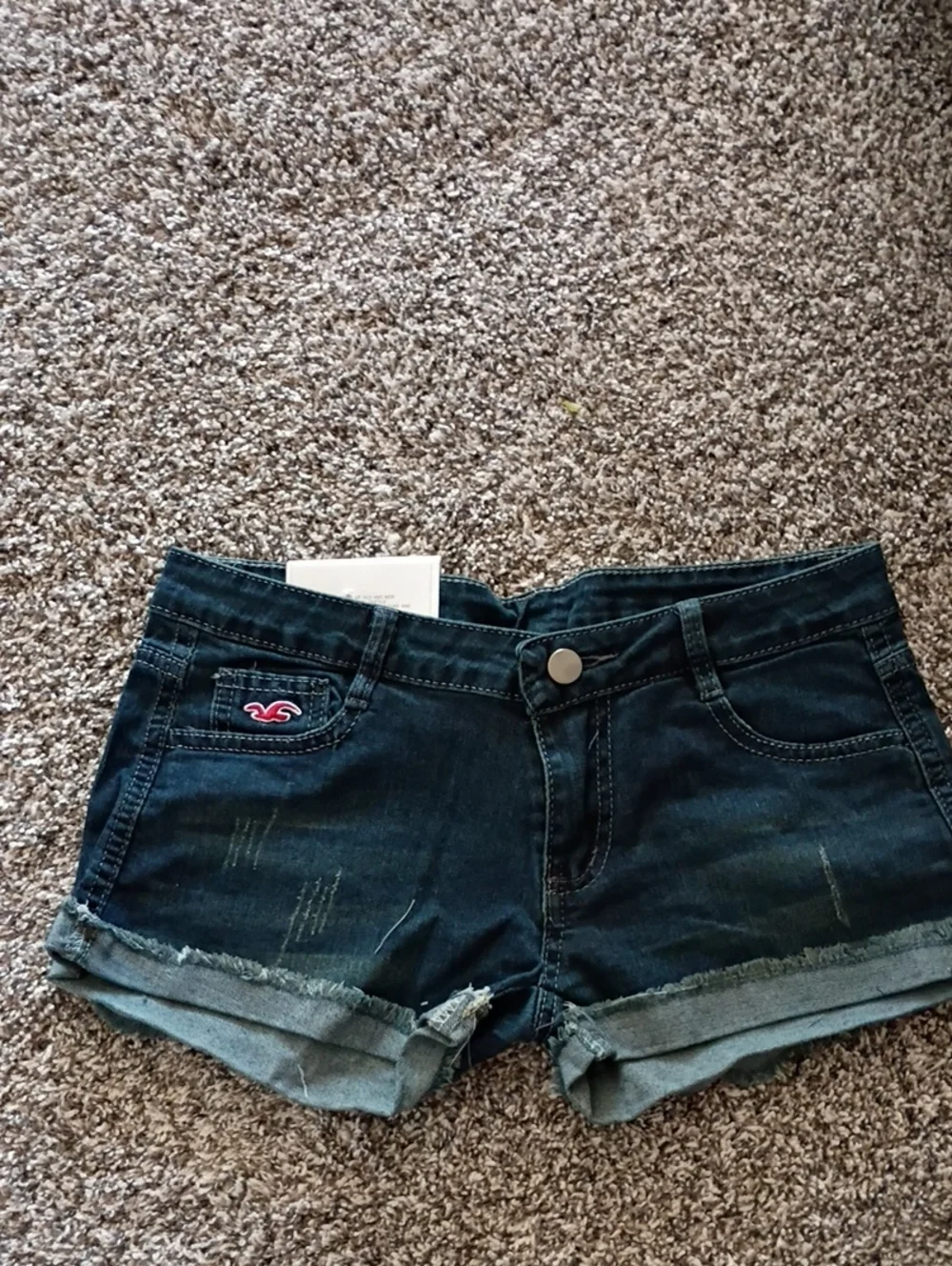 Hollister Indigo Cuffed Deniim Juniors Shorts